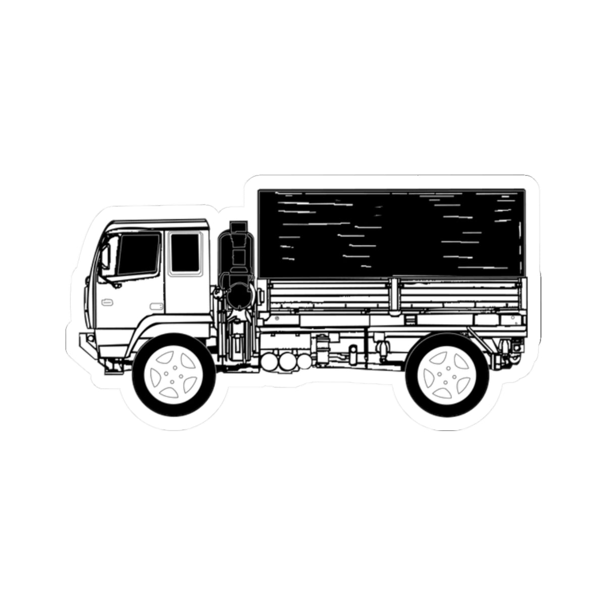 Kiss-Cut Stickers - Vehicle - LMTV - M1078 - Side - BW X 300