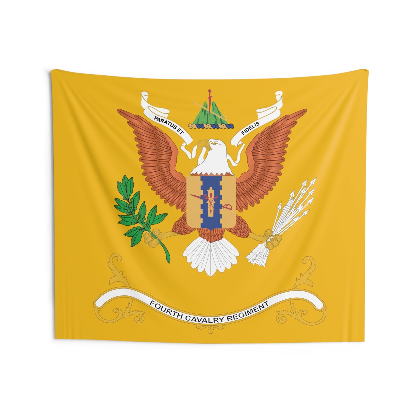 Indoor Wall Tapestry - Army - Regimental Colors - 4th Cavalry Regiment X 300