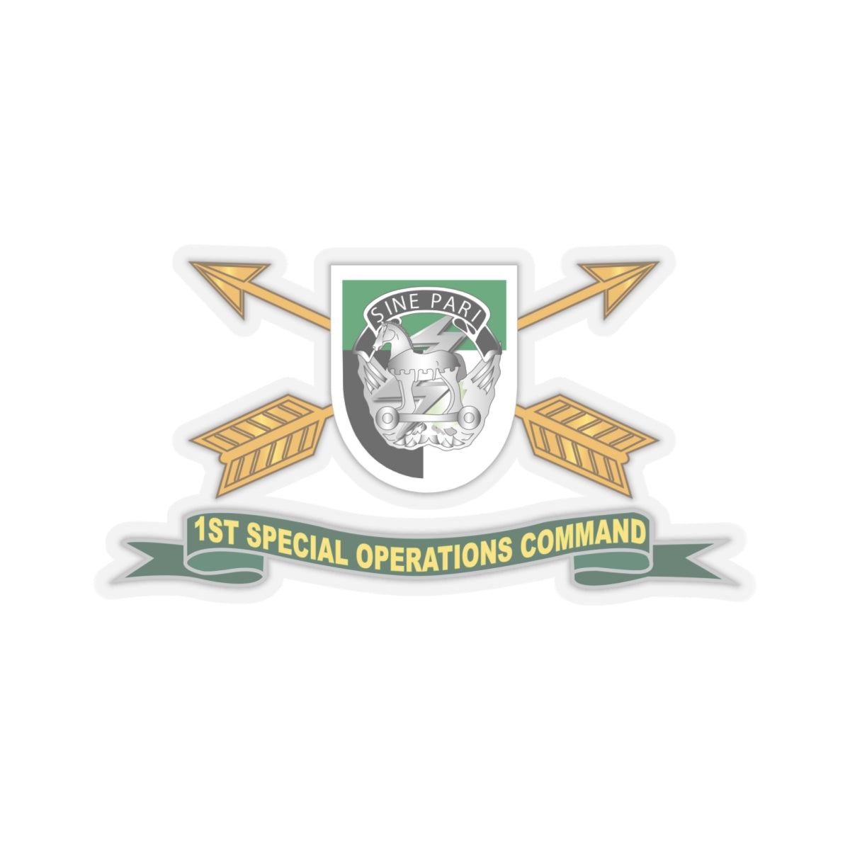 Kiss-Cut Stickers - 1st Special Operations Command (SOCOM) Flash w Br - Ribbon X 300
