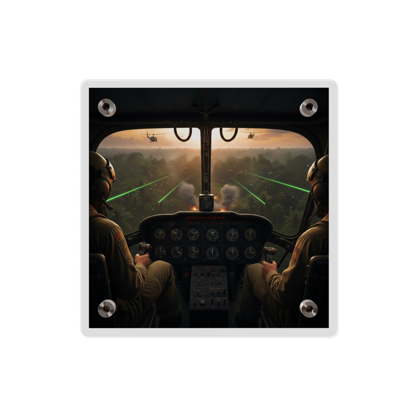 Acrylic Wall Art Panel - Pilots View Hot LZ - Vietnam