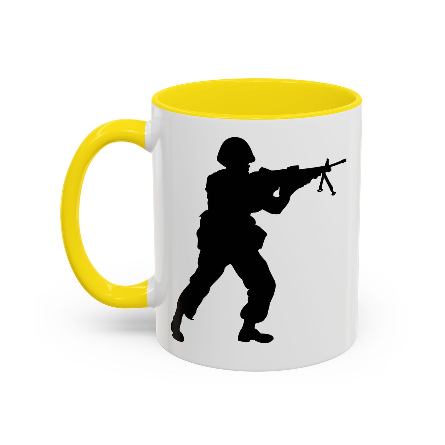 Accent Coffee Mug (11oz & 15oz) - Army - Soldier - MG Assault - Silhouette X 300