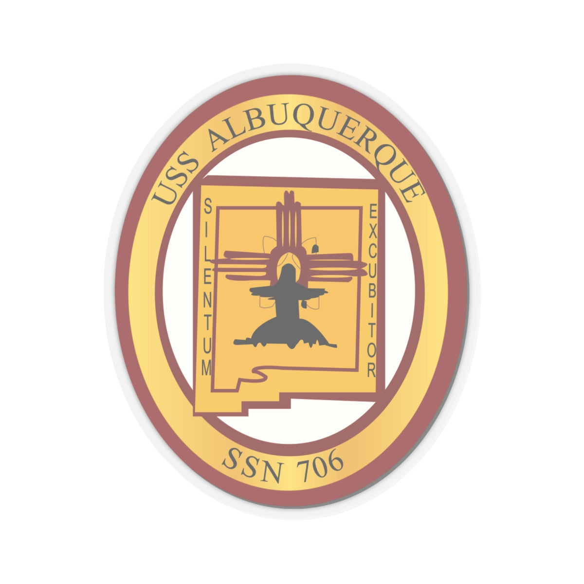 Kiss-Cut Stickers - Navy - USS Albuquerque (SSN-706) wo Txt