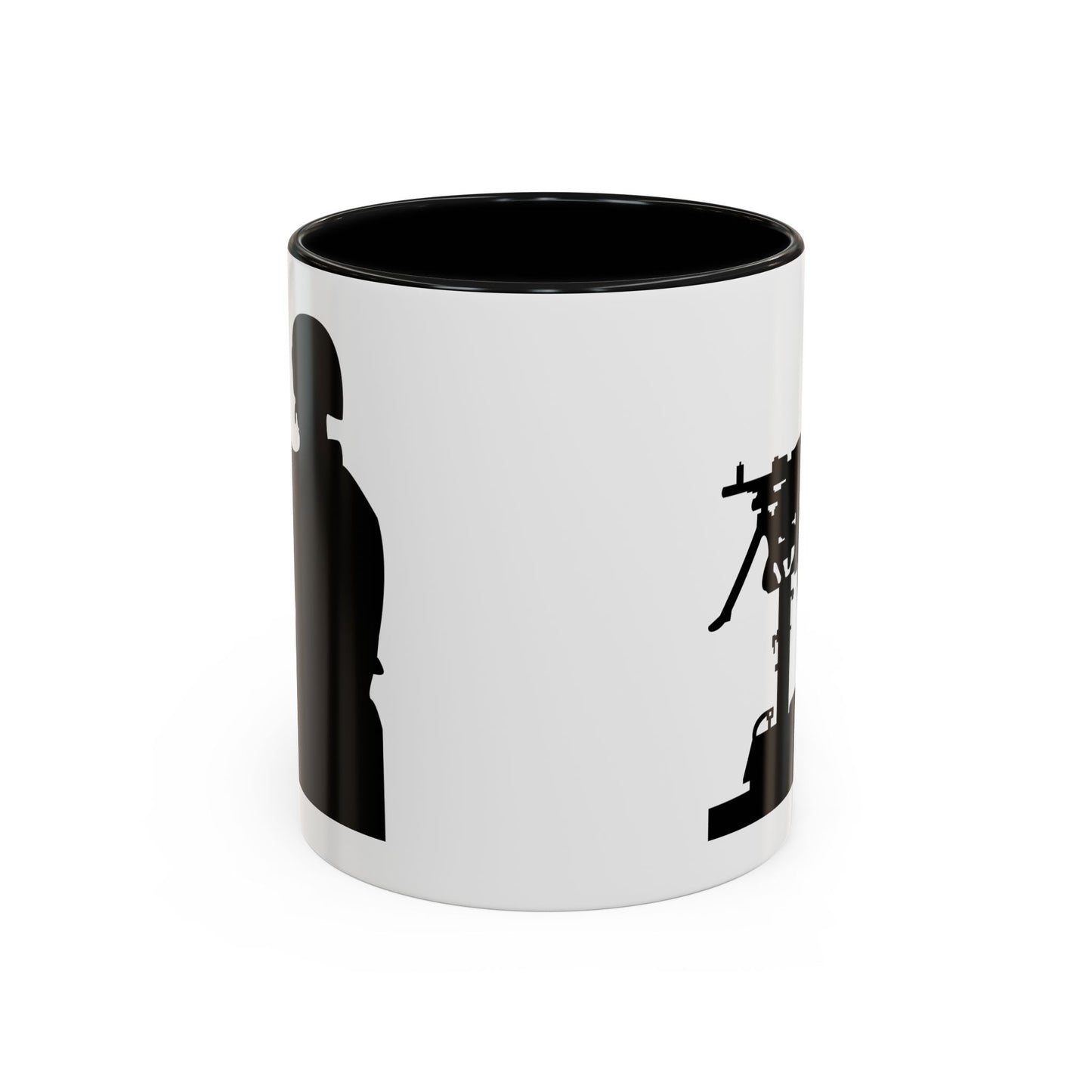 Accent Coffee Mug (11oz & 15oz) - Army - Soldier - MG Vehicle Mounted - Silhouette X 300
