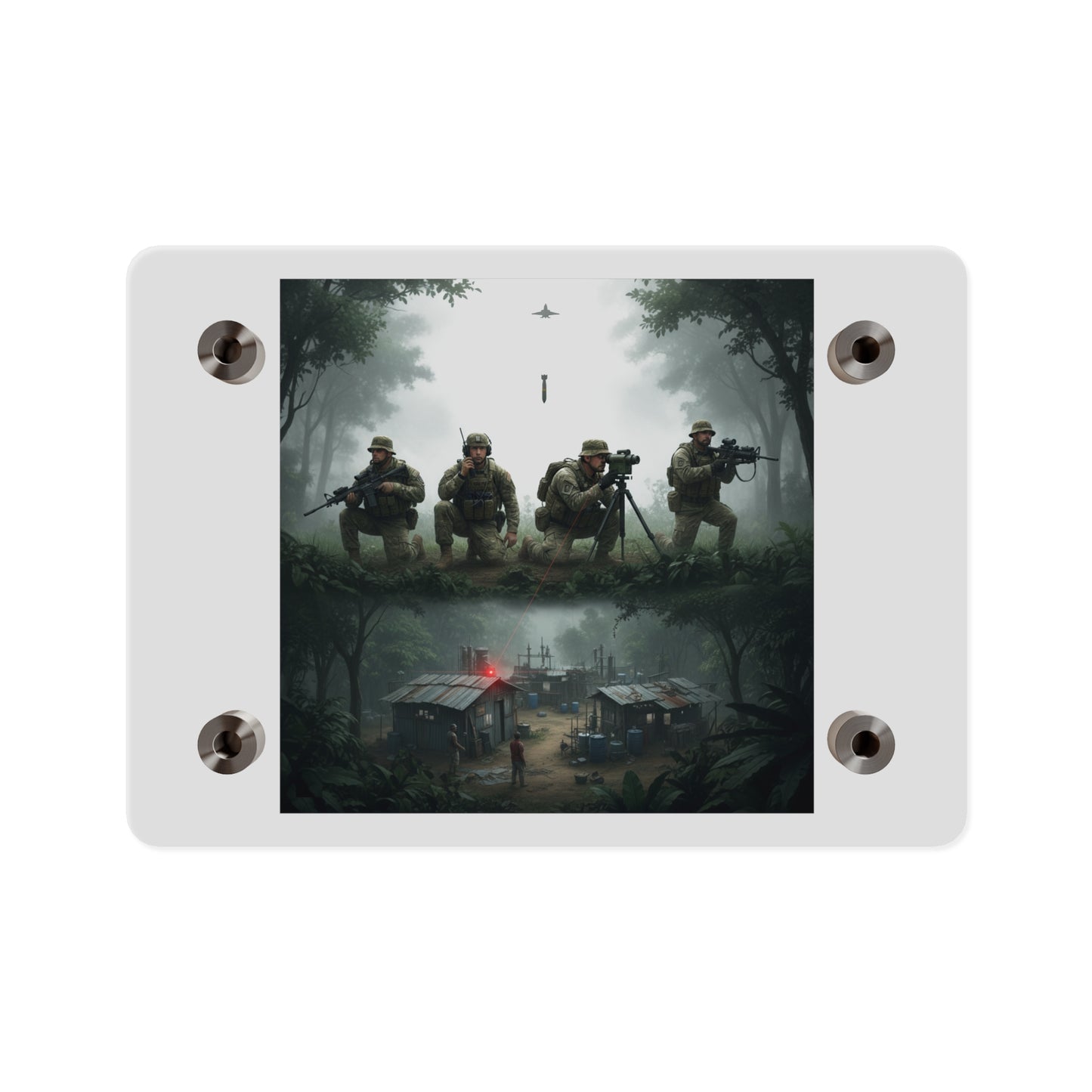 Acrylic Wall Art Panel - Jungle Drug Lab Destruction wo Explosions