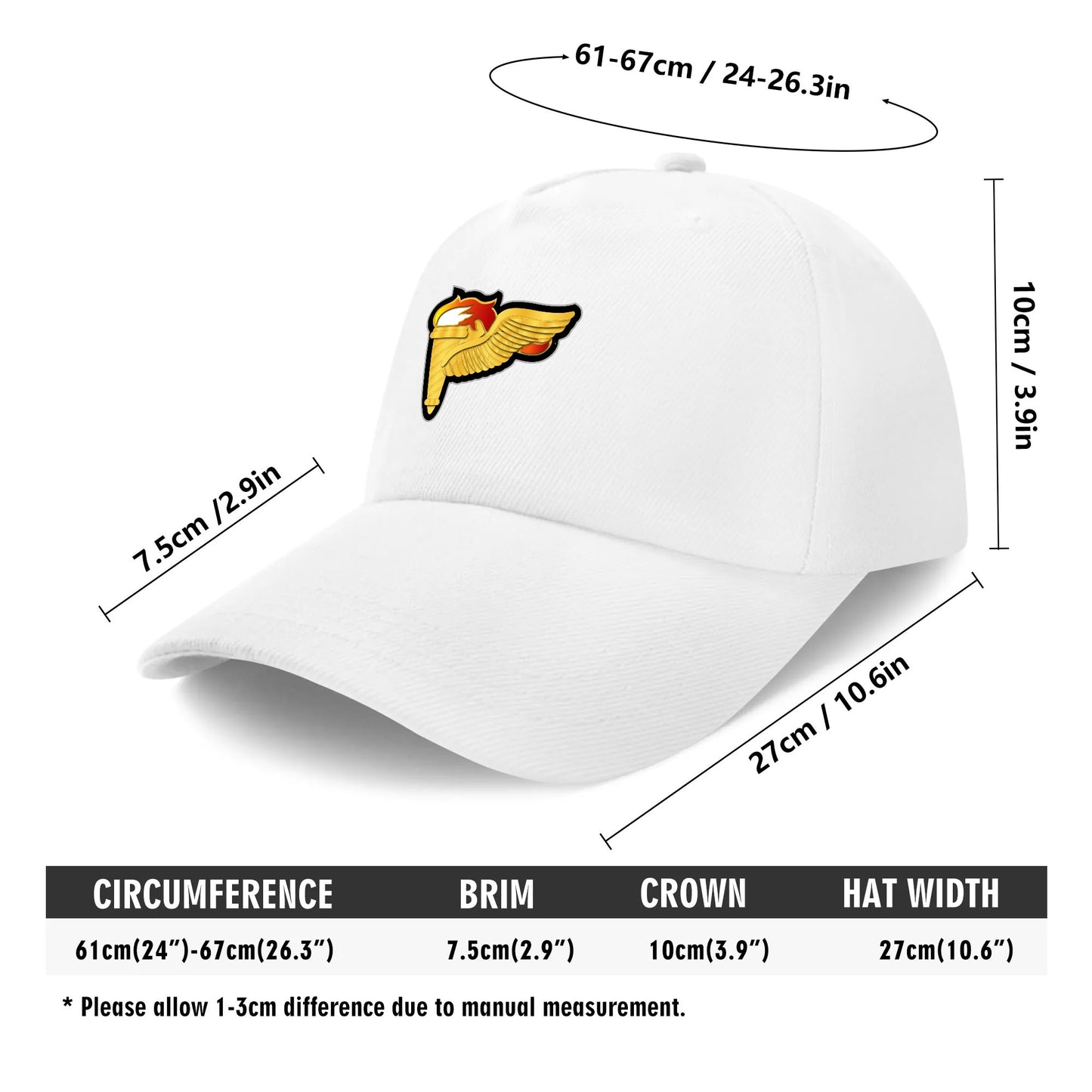 Custom Outdoor Baseball Cap Sun Hat with Front Printed