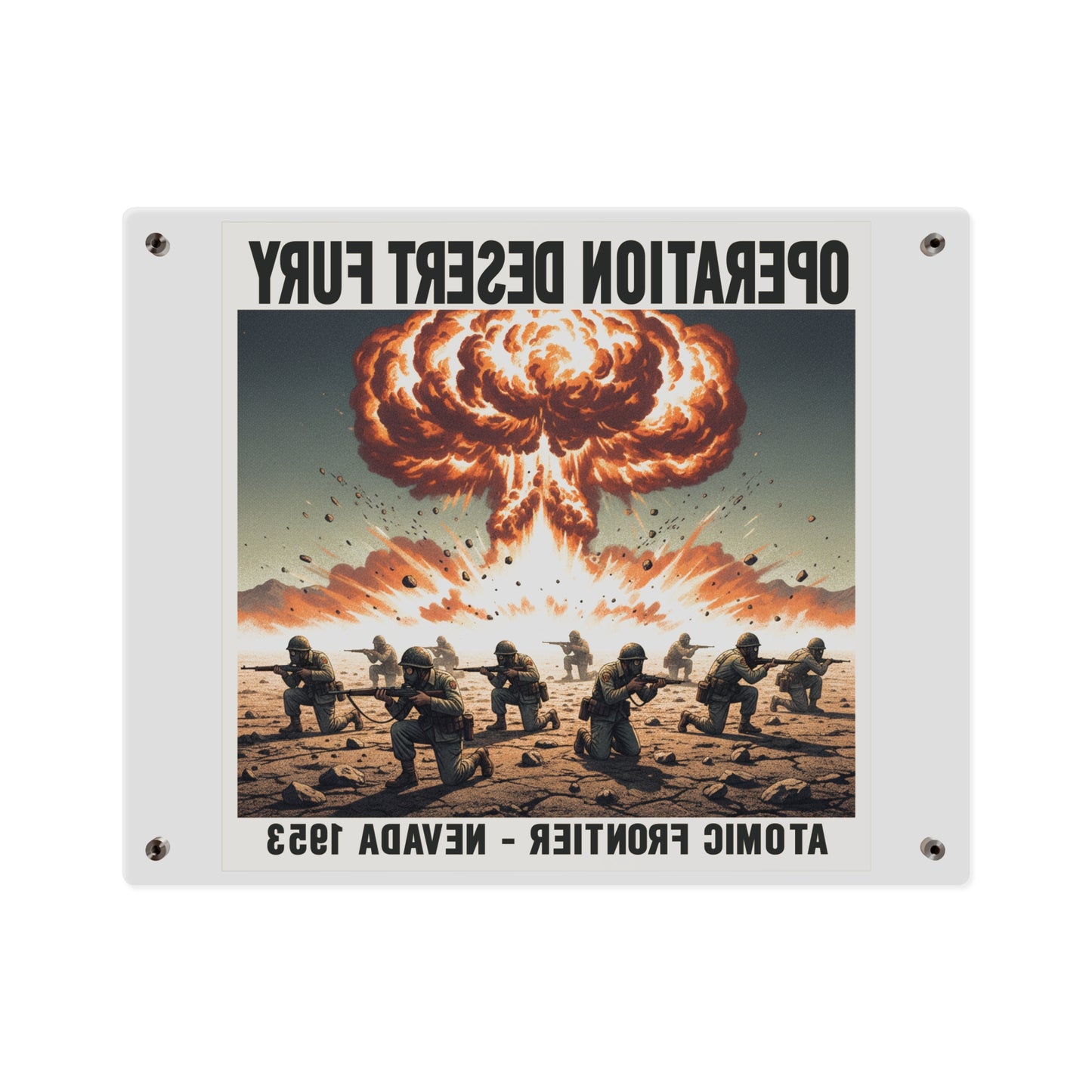 Acrylic Wall Art Panel - Atomic Testing in Nevada Desert Operation Fury