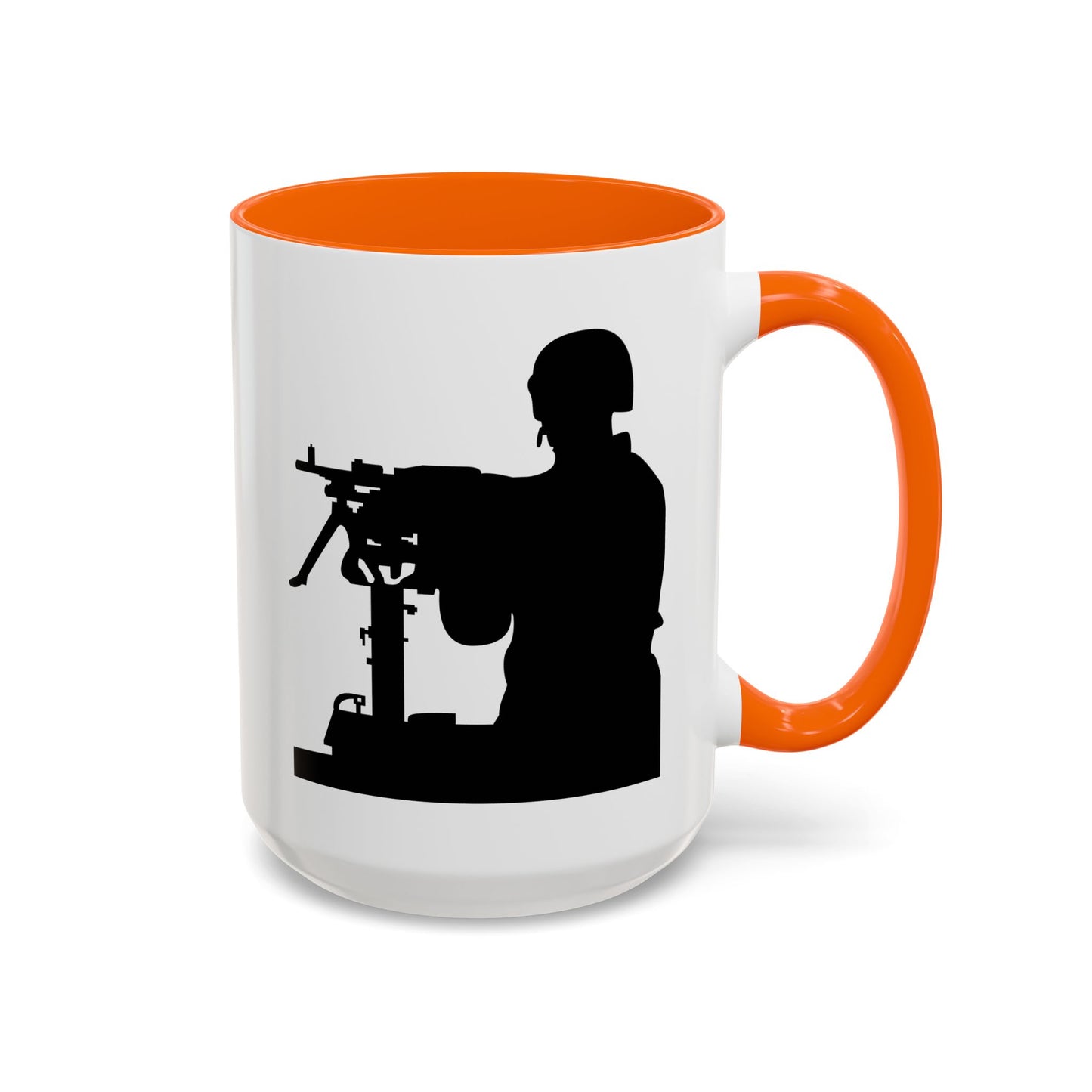 Accent Coffee Mug (11oz & 15oz) - Army - Soldier - MG Vehicle Mounted - Silhouette X 300