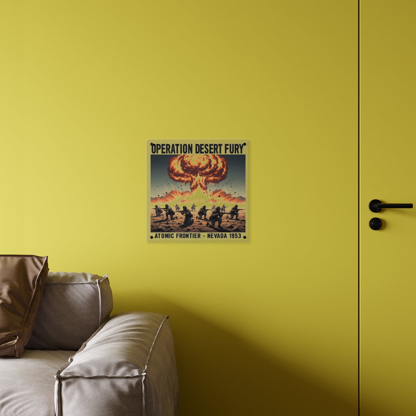 Acrylic Wall Art Panel - Atomic Testing in Nevada Desert Operation Fury