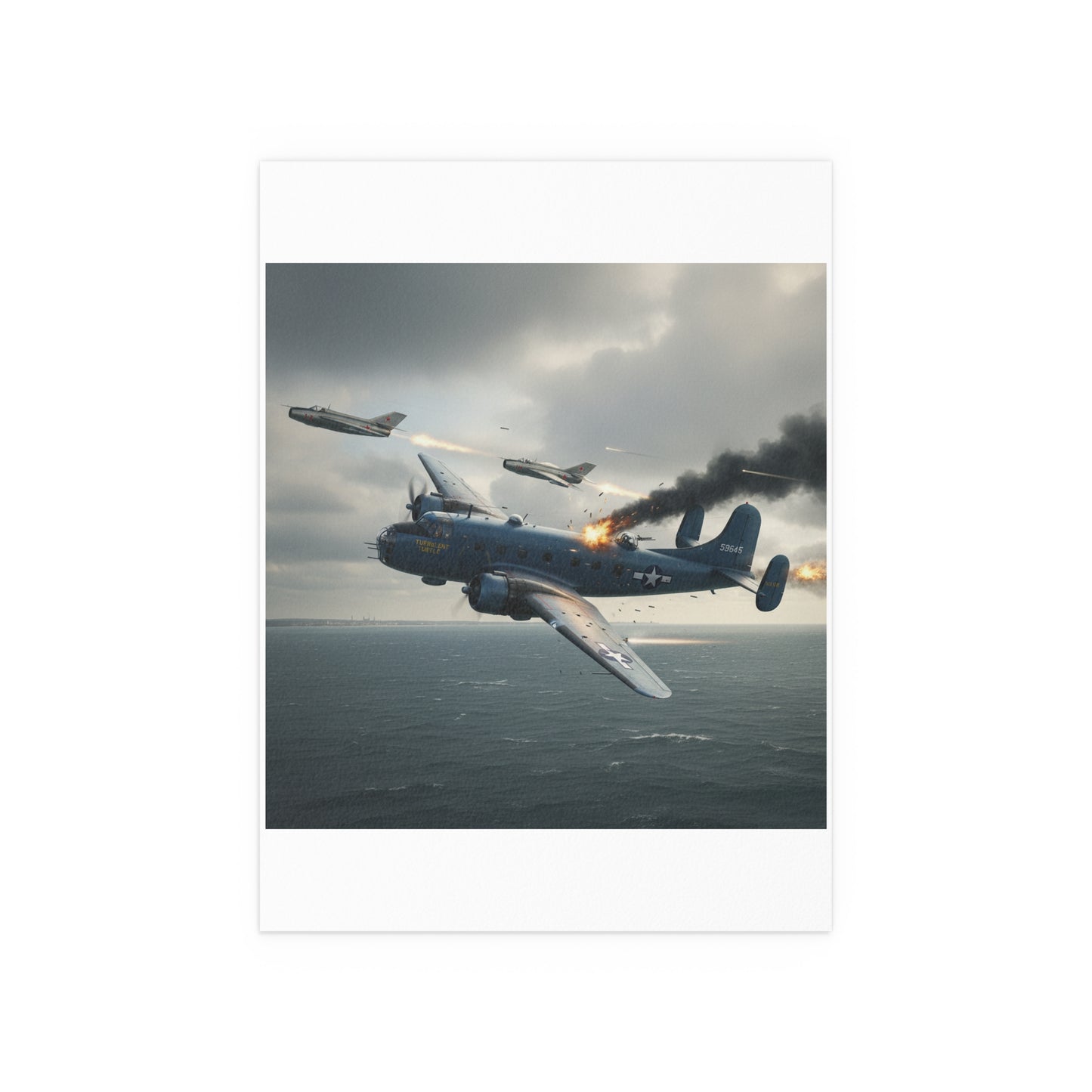 Indoor and Outdoor Silk Posters - April 8, 1950, Baltic Sea - Latvia Soviet fighters shot down a U.S. Navy PB4Y-2 - Liberator - Cold War