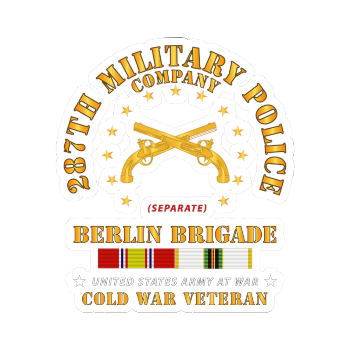 Kiss-Cut Stickers - 287th Military Police Company - Berlin Bde w COLD SVC
