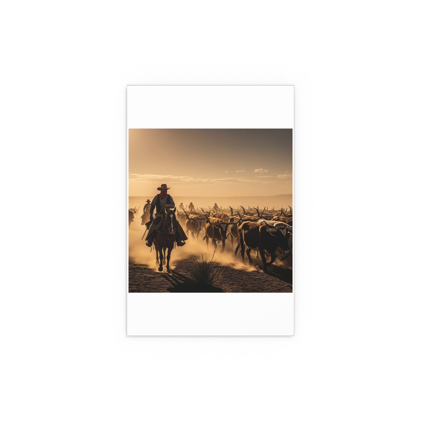 Indoor and Outdoor Silk Posters - Dirty, dusty cattle drive in the Old West