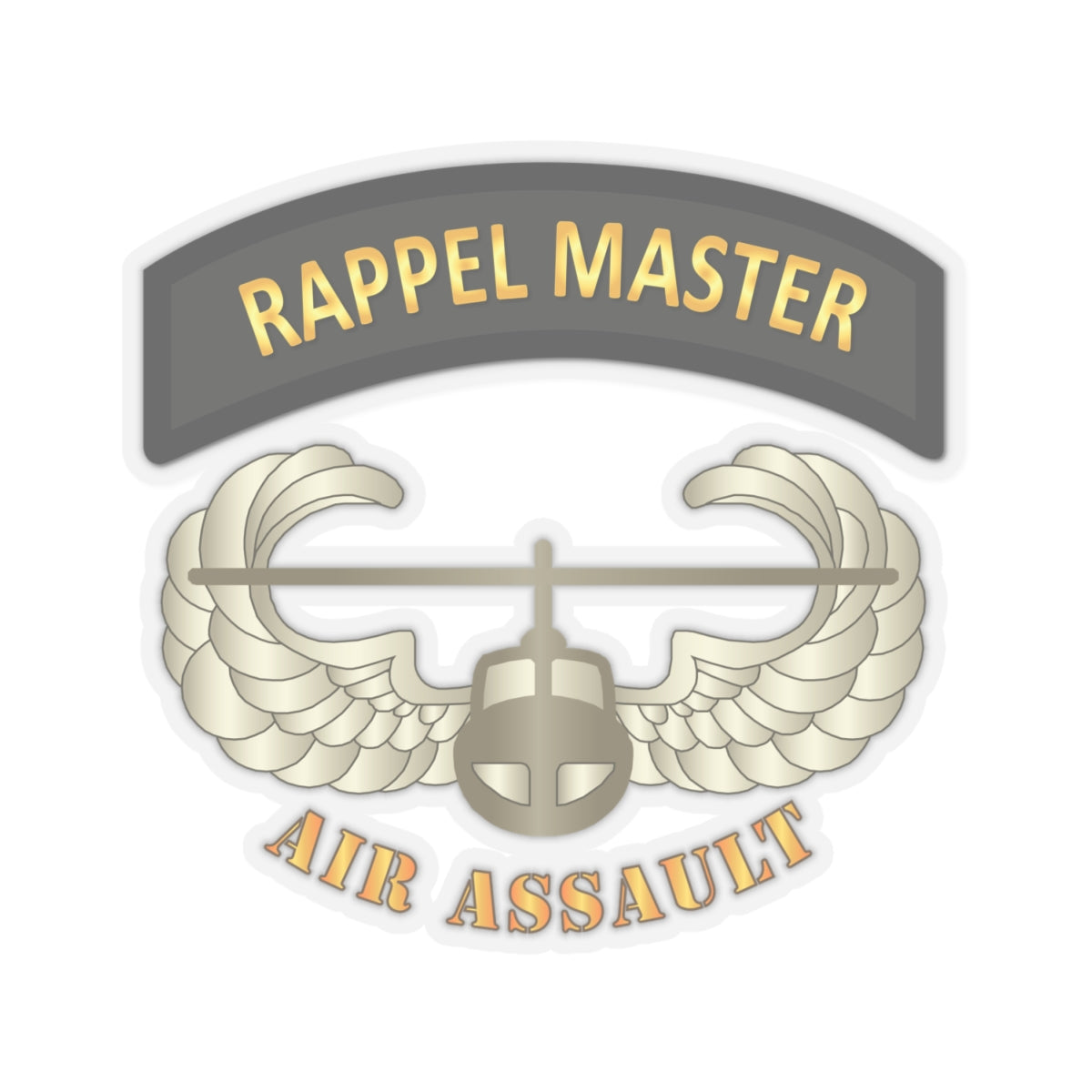Kiss-Cut Stickers - Rappel Master Tab w Air Assault Badge