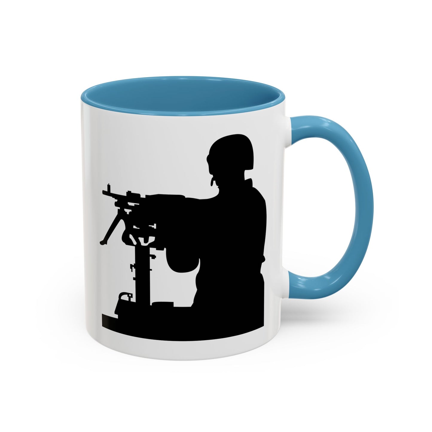 Accent Coffee Mug (11oz & 15oz) - Army - Soldier - MG Vehicle Mounted - Silhouette X 300