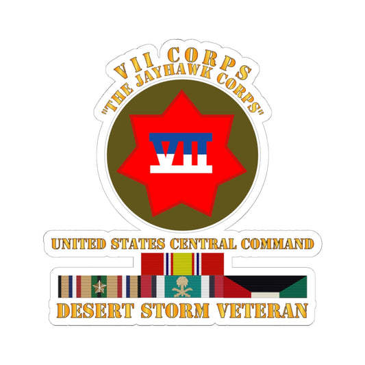 Kiss-Cut Stickers - VII Corps - US Central Command - Desert Storm Veteran