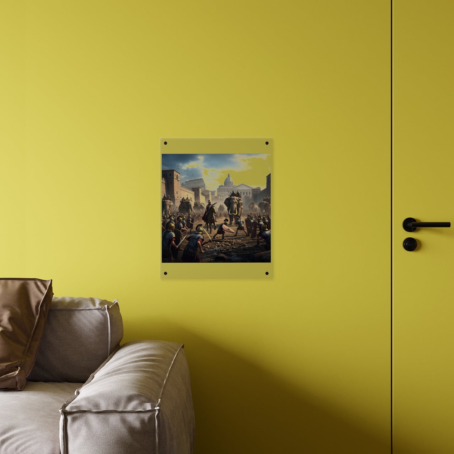 Acrylic Wall Art Panel - Hannibal Battling the Roman Legions as he Enters Rome