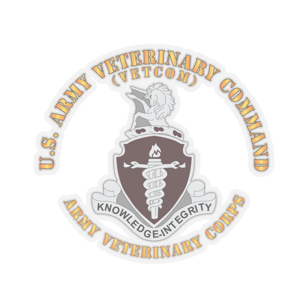 Kiss-Cut Stickers - US Veterinary Command - VETCOM - Veterinary Corps