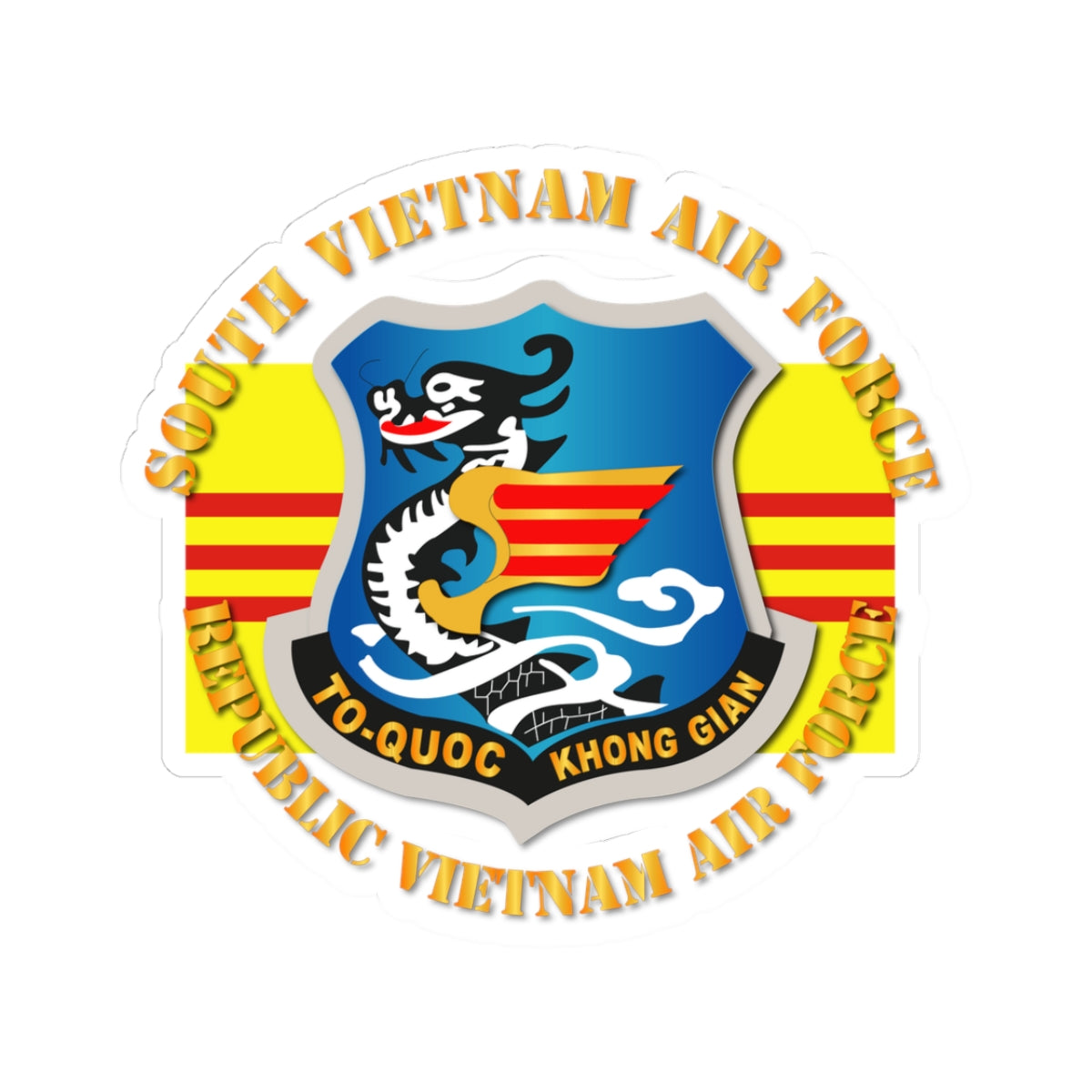 Kiss-Cut Stickers - SVAF - South Vietnam Air Force w Flag Txt