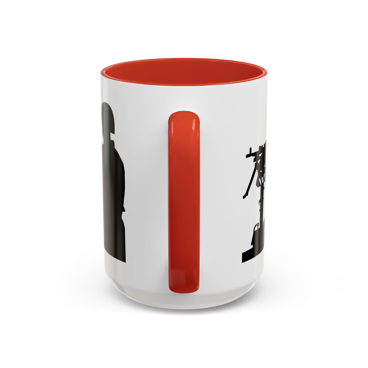 Accent Coffee Mug (11oz & 15oz) - Army - Soldier - MG Vehicle Mounted - Silhouette X 300