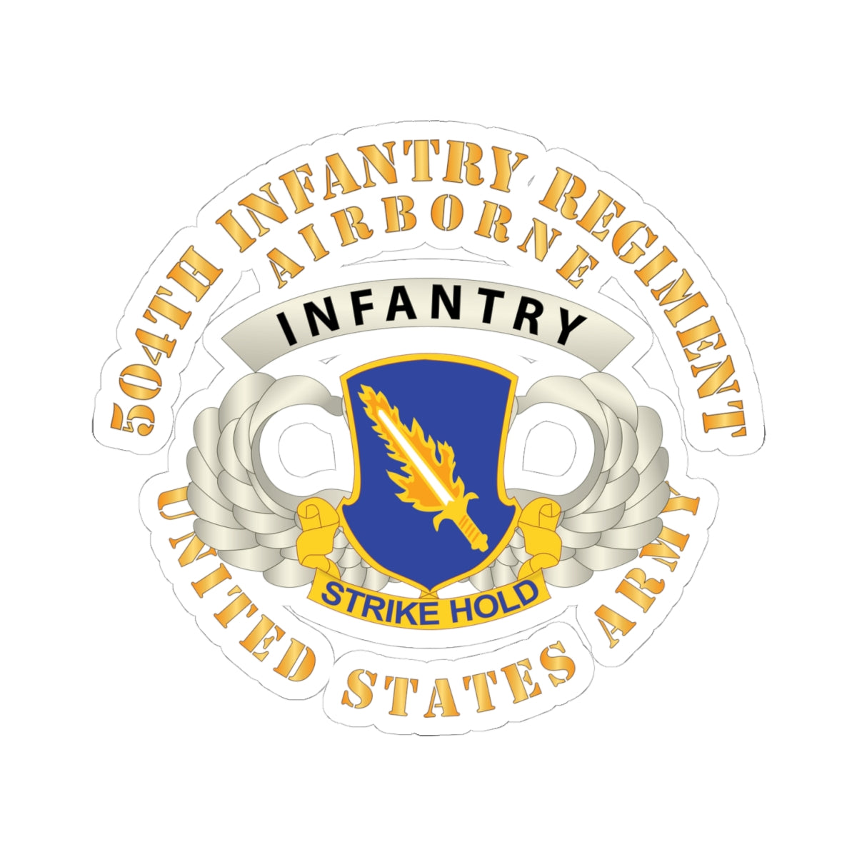 Kiss-Cut Stickers - Airborne Badge - 504th Infantry Regiment wo DS X 300