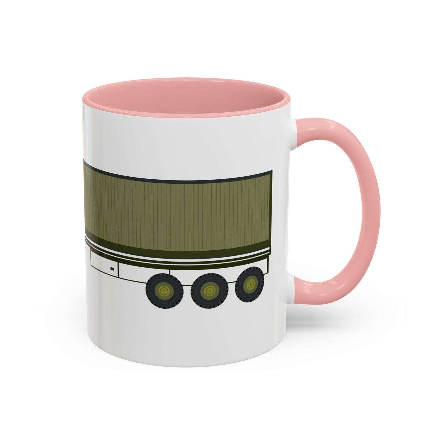 Accent Coffee Mug (11oz & 15oz) - Vehicle - M915 Tractor with M872 - 40 Ft Container - Side X 300