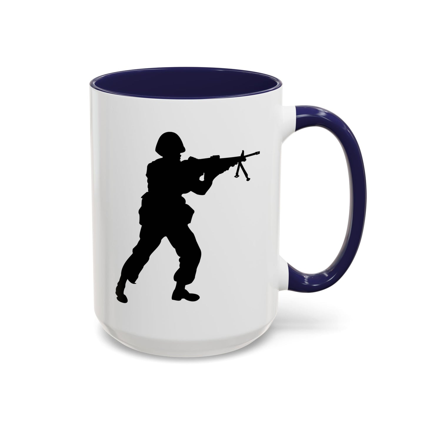 Accent Coffee Mug (11oz & 15oz) - Army - Soldier - MG Assault - Silhouette X 300