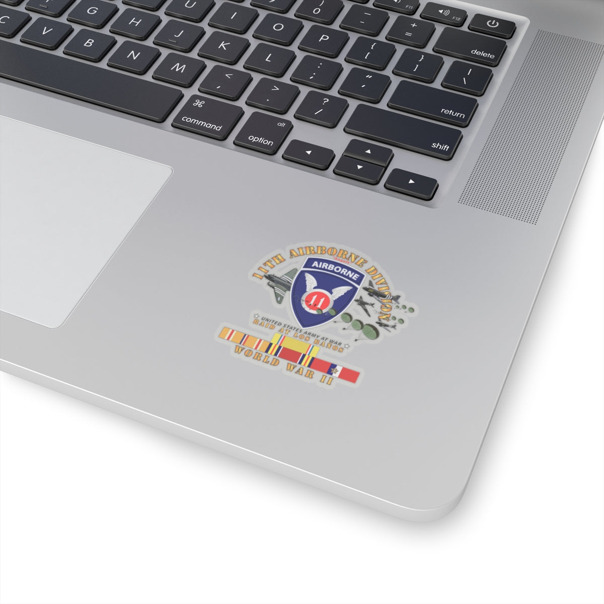 Kiss-Cut Stickers - 11th Airborne Division - Raid at Los Baños W Jumpers - WWII w PAC SVC