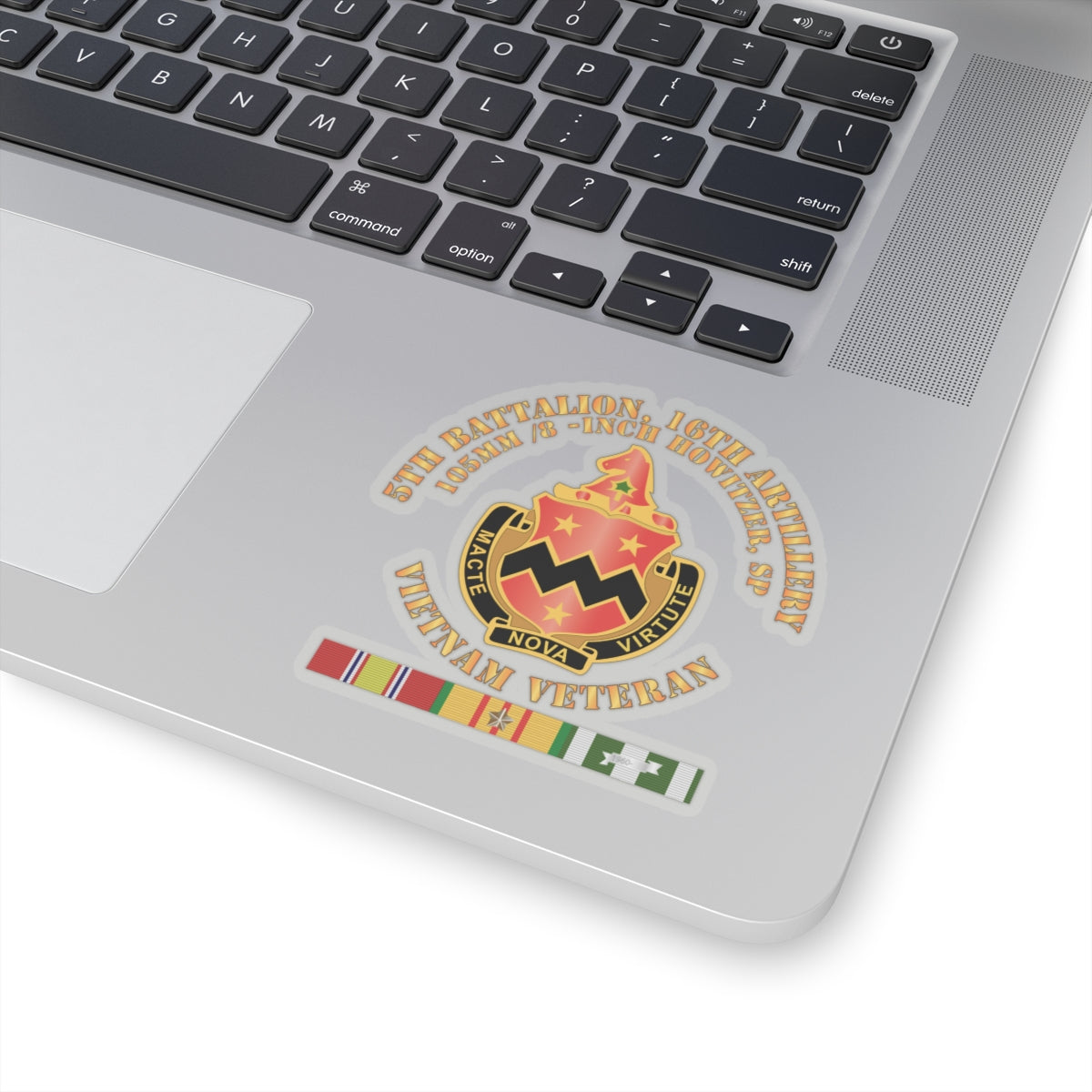 Kiss-Cut Stickers - 5th Battalion, 16th Artillery w SVC Ribbon V2