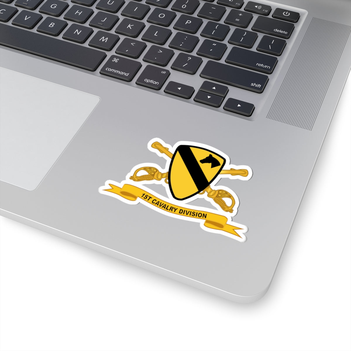 Kiss-Cut Stickers - 1st Cavalry Division - SSI wo White Border w Br - Ribbon