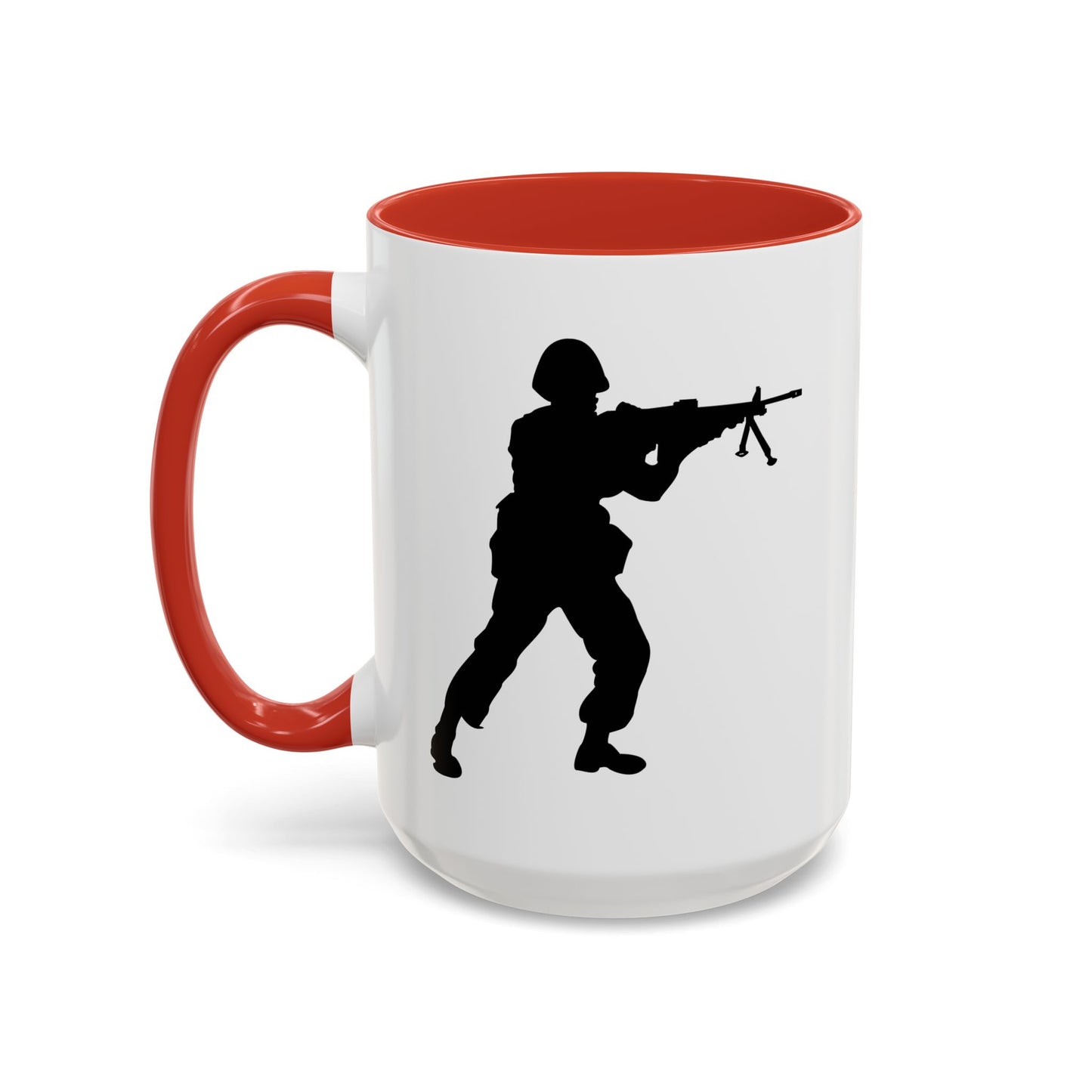 Accent Coffee Mug (11oz & 15oz) - Army - Soldier - MG Assault - Silhouette X 300