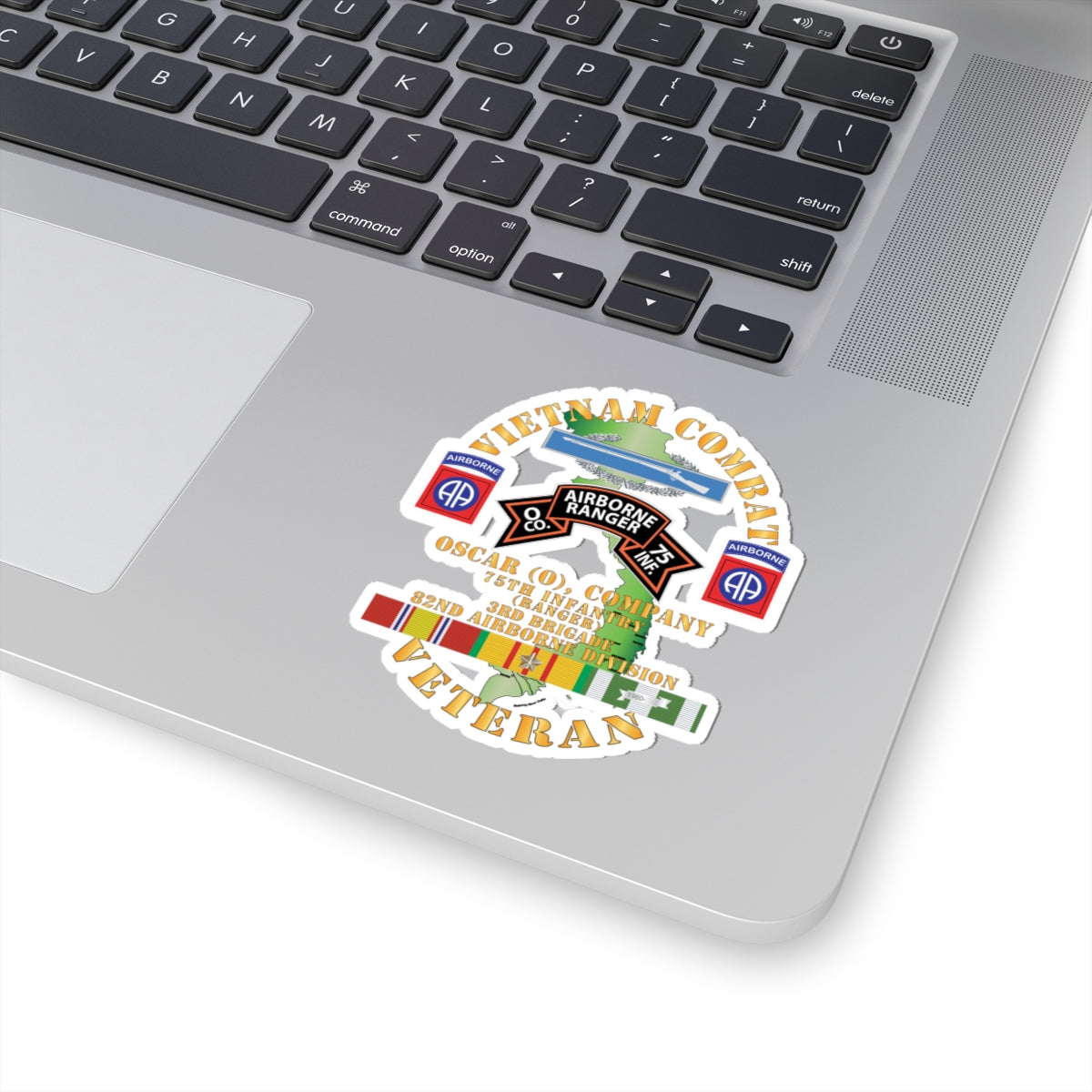 Kiss-Cut Stickers - Vietnam Combat Vet - O Co 75th Infantry (Ranger) - 3rd Bde 82nd Airborne DivSI