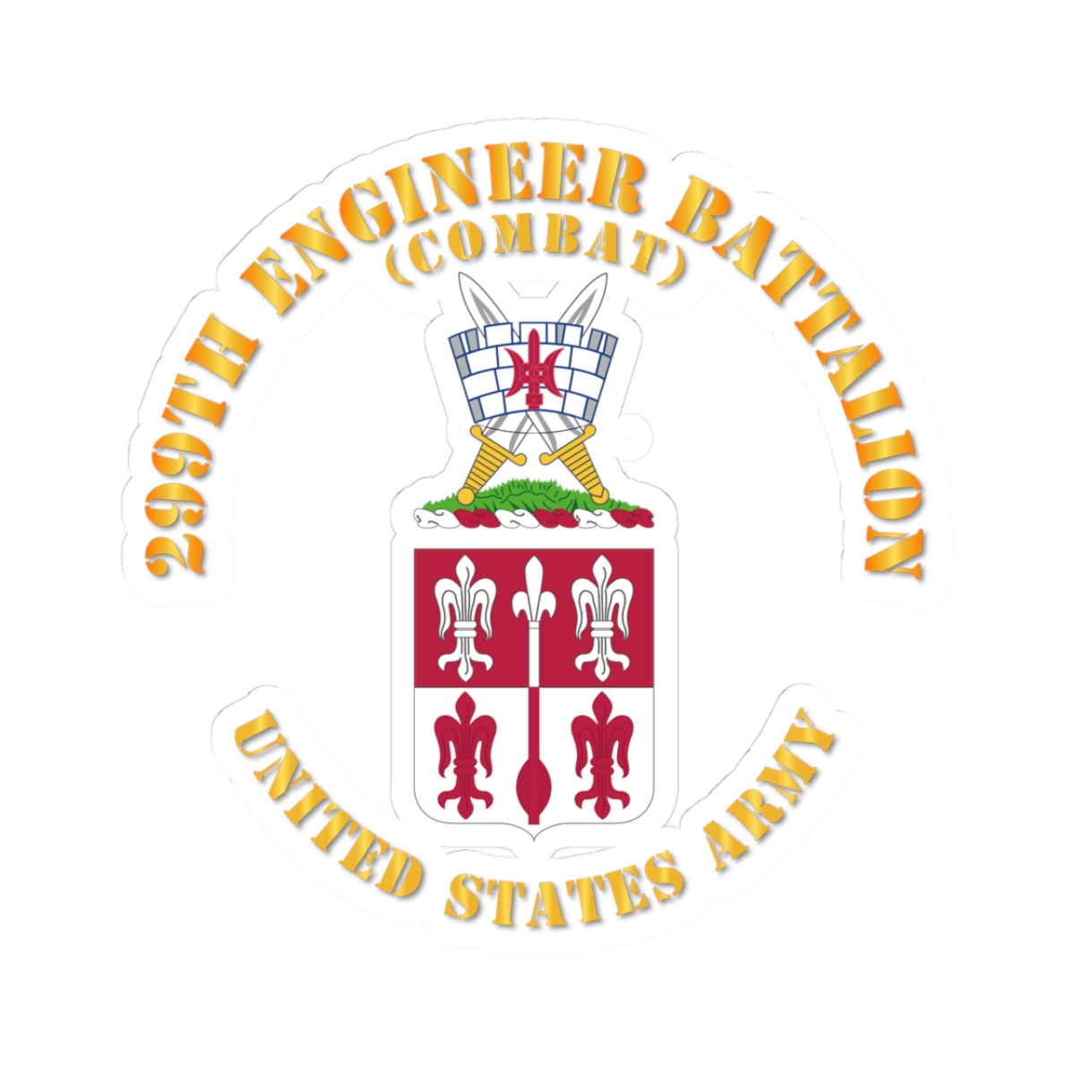 Kiss-Cut Stickers - COA - 299th Engineer Battalion (Combat)