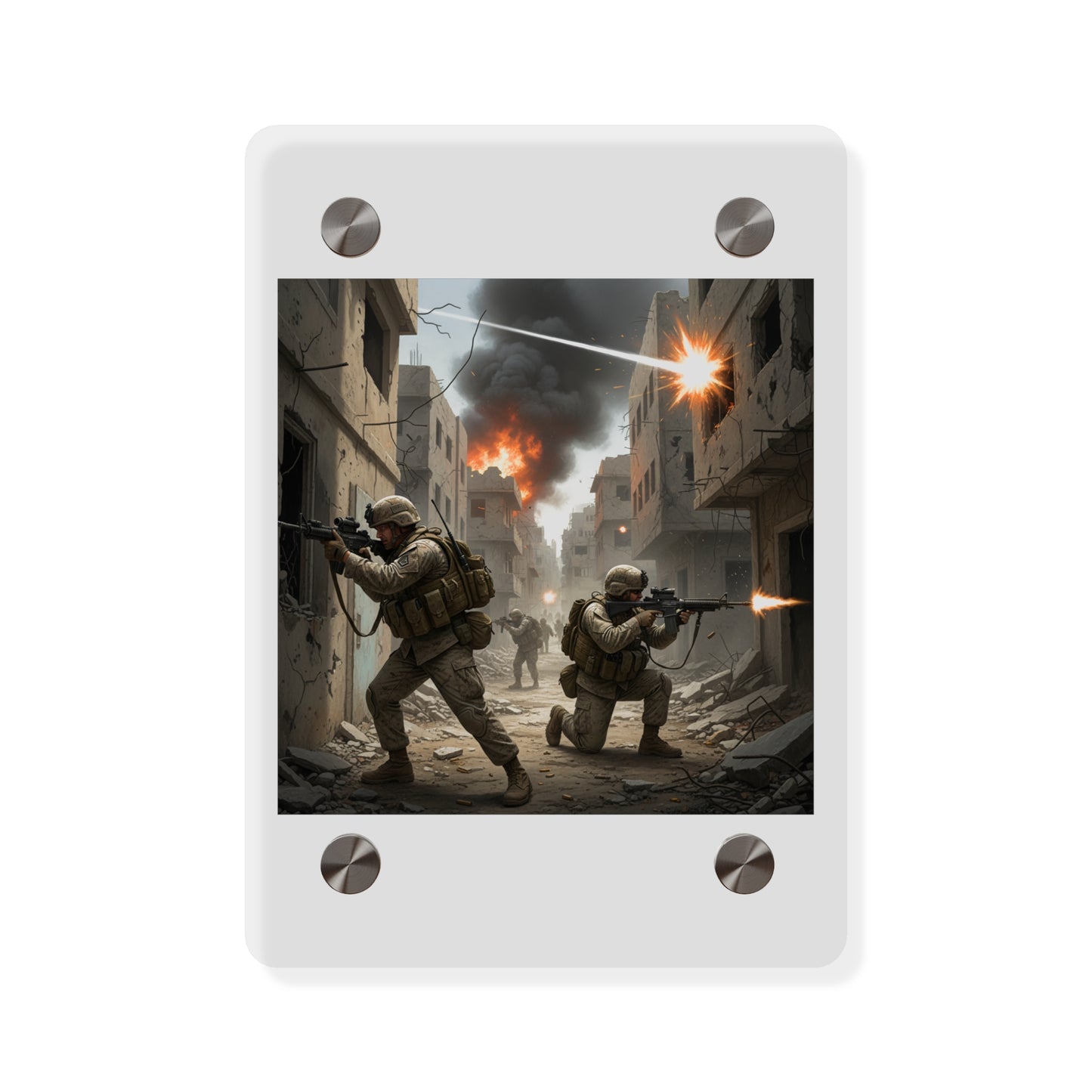 Acrylic Wall Art Panel - Marines in  the 2nd Battle of Fallujah