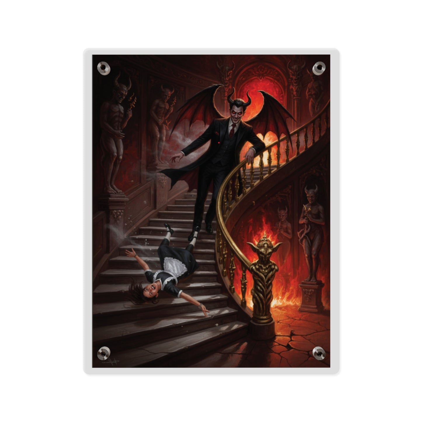 Acrylic Wall Art Panel - devil and maid