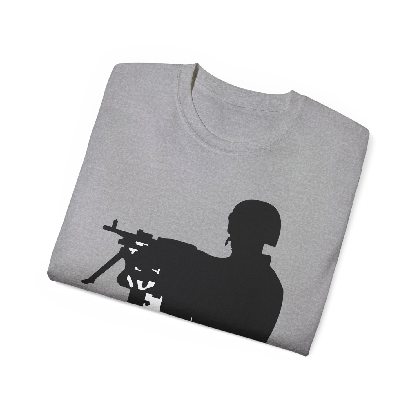 Unisex Ultra Cotton Tee - Army - Soldier - MG Vehicle Mounted - Silhouette X 300