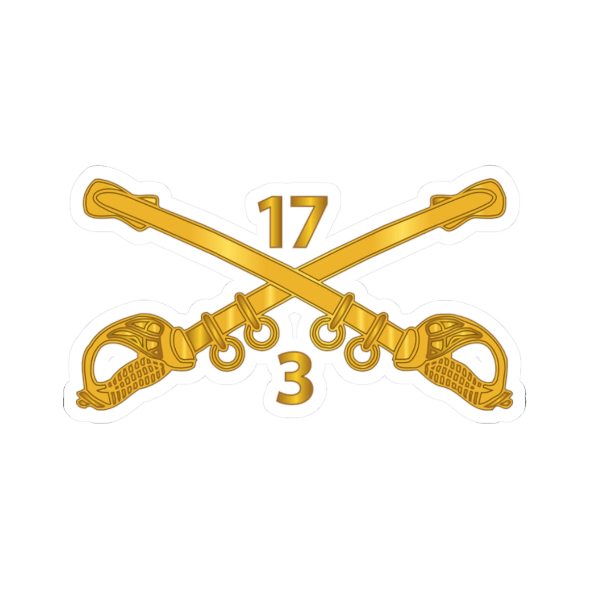 Kiss-Cut Stickers - 3rd Squadron 17th Cavalry Regiment Branch wo Txt