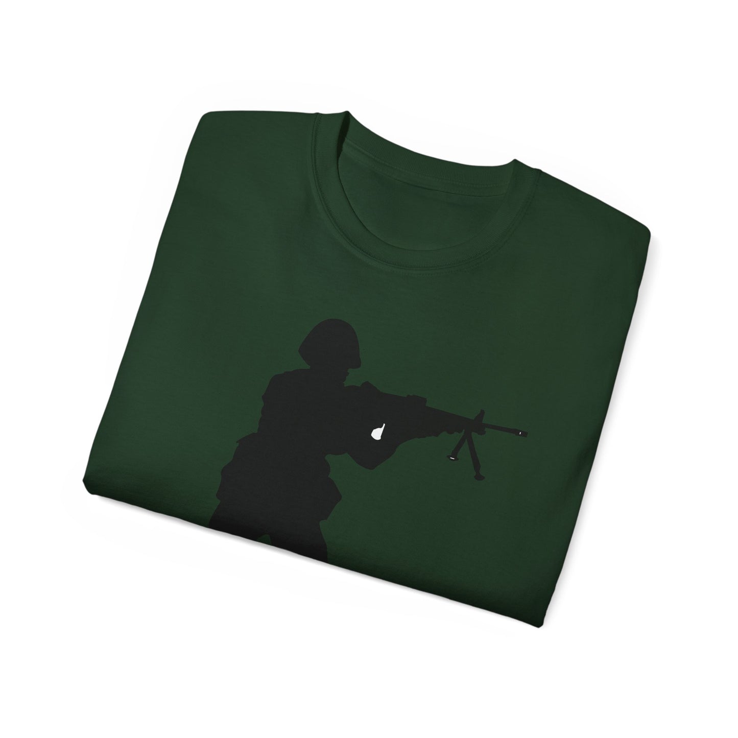Unisex Ultra Cotton Tee - Army - Soldier - MG Assault - Silhouette X 300