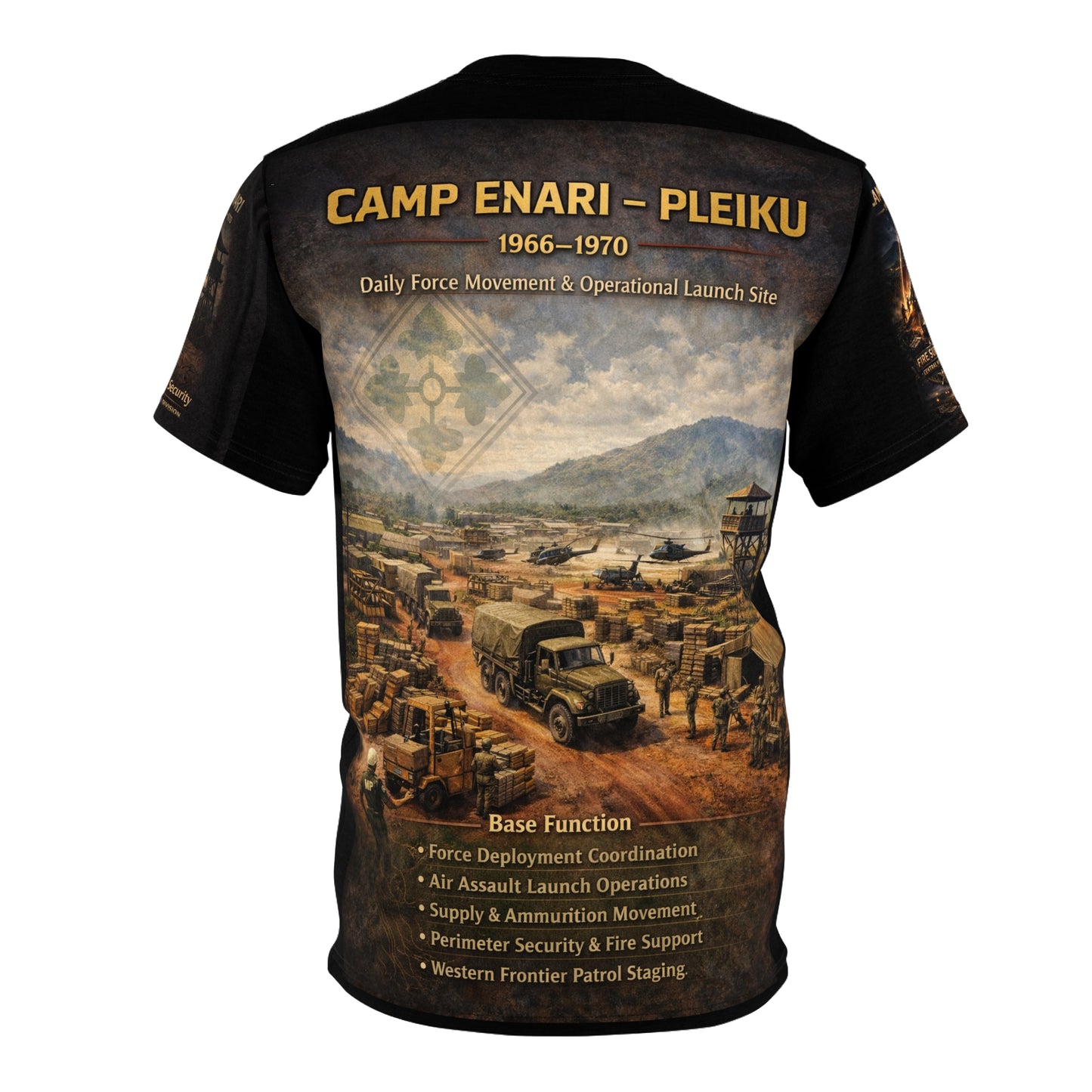 4th Infantry Division Vietnam Tribute Tee — Camp Enari, Pleiku
