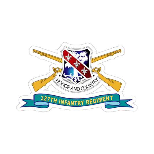 Kiss-Cut Stickers - 327th Infantry Regiment - DUI w Br - Ribbon X 300