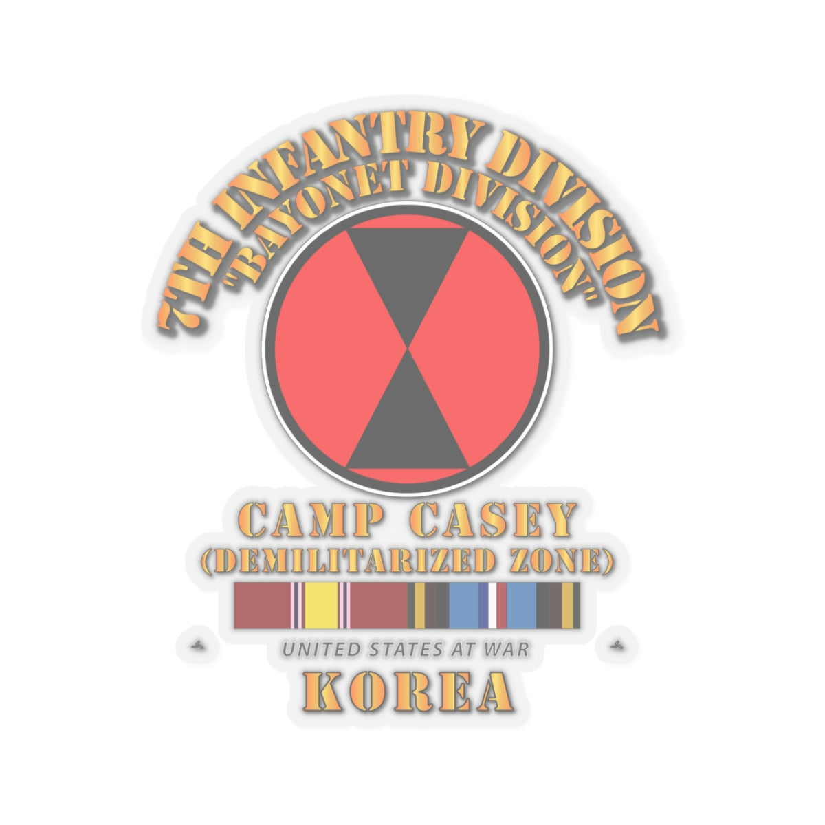 Kiss-Cut Stickers - 7th Infantry Division - Korea - Cp Casey w SVC