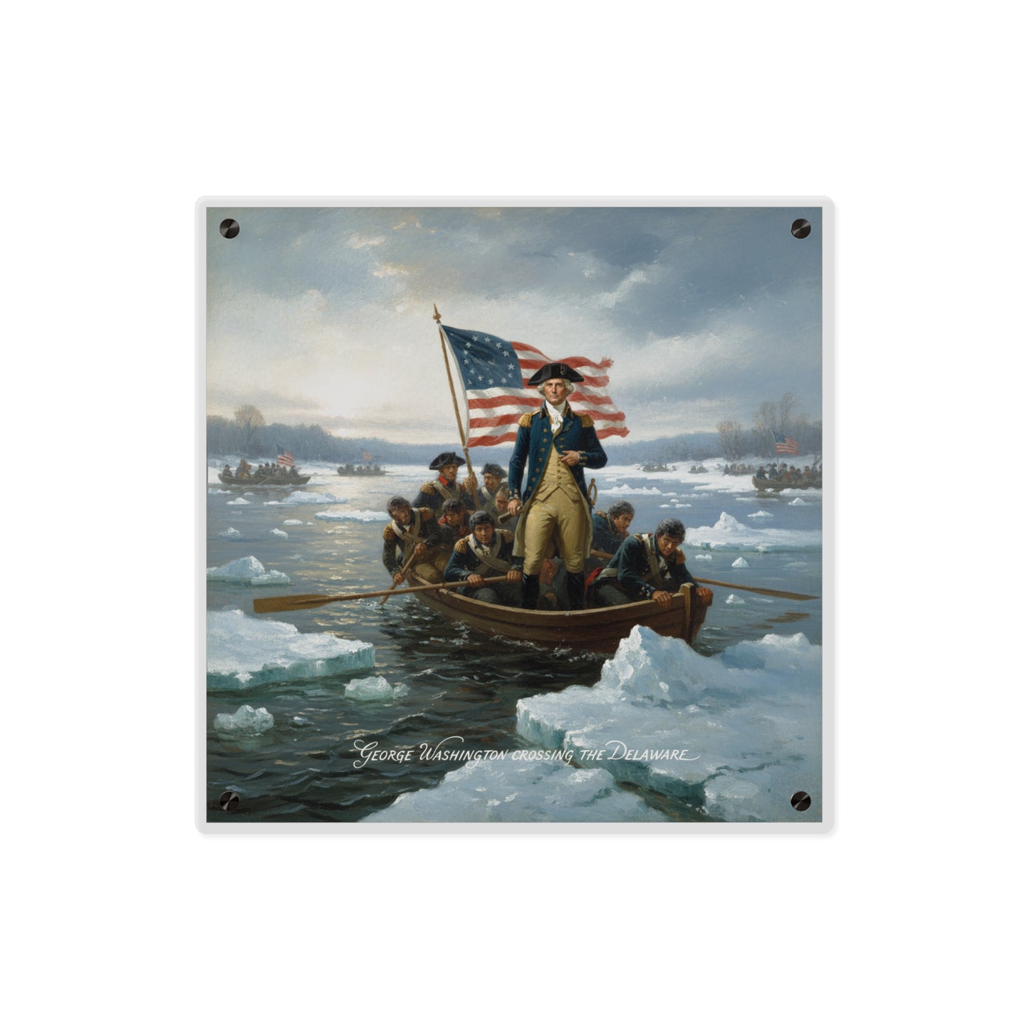 Acrylic Wall Art Panel - Washington Crossing the Delaware duing the Revolutionary War