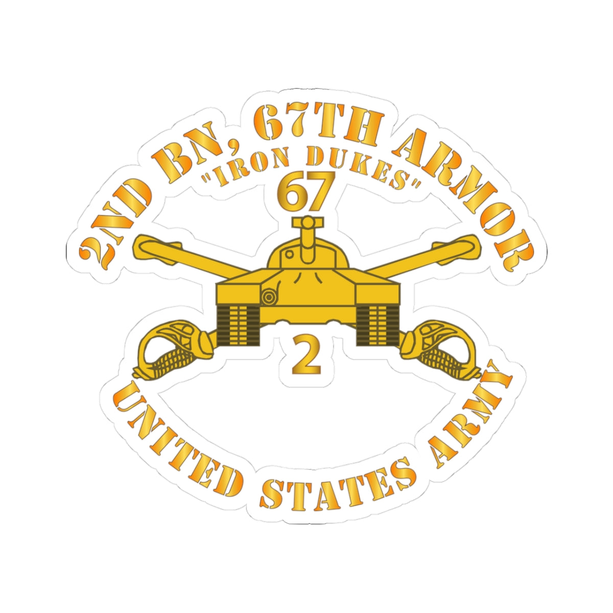Kiss-Cut Stickers - 2nd Bn 67th Armor - Armor Branch