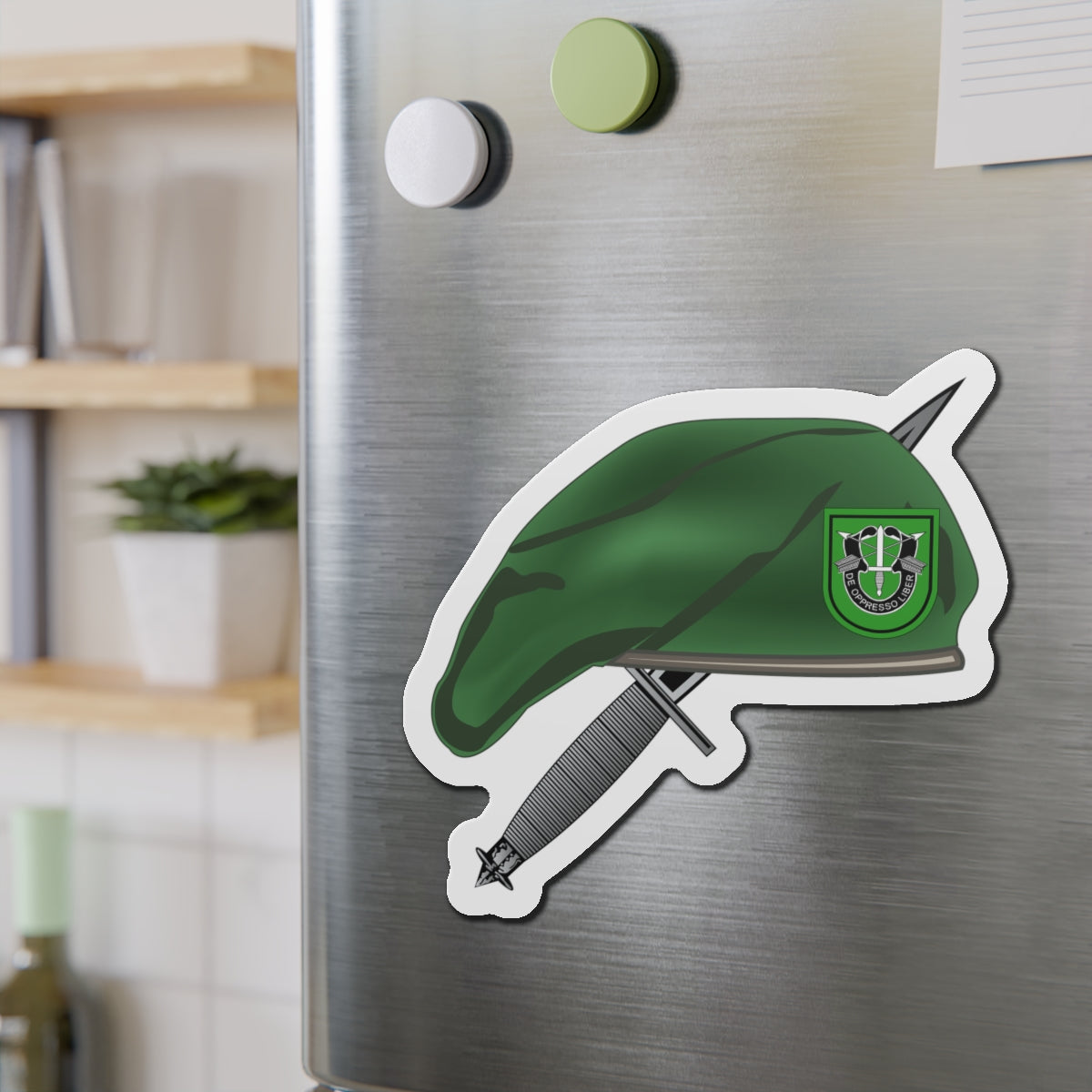 Die-Cut Magnets - 10th SFG Beret with Dagger