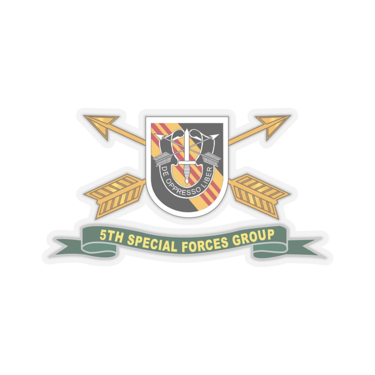 Kiss-Cut Stickers - 5th Special Forces Group - Vietnam - Flash w Br - Ribbon X 300