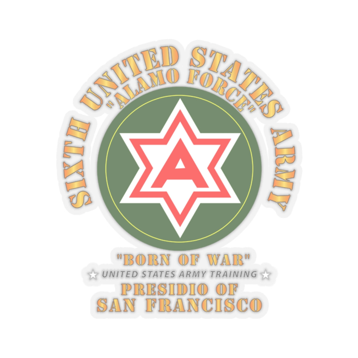 Kiss-Cut Stickers - 6th United States Army - Presidio SF