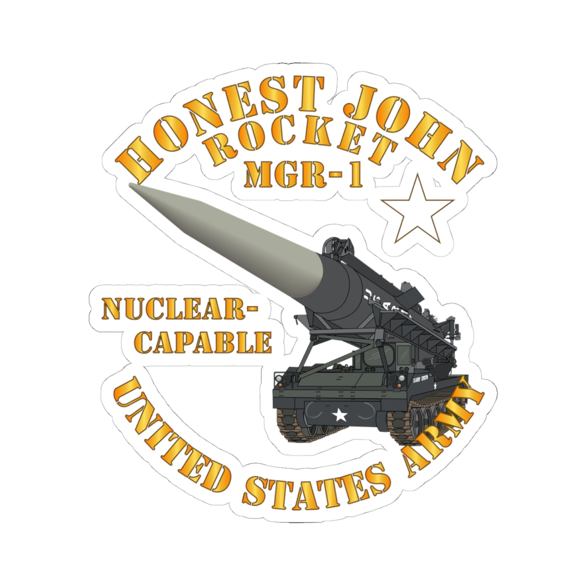 Kiss-Cut Stickers - Artillery - Honest John Rocket - MGR1