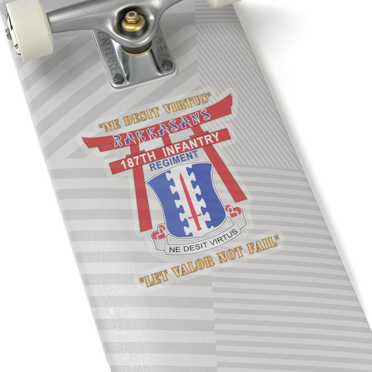 Kiss-Cut Stickers - 187th Infantry Regiment - Torii, Rakkasans, Let Valor Not Fail, English, Latin X 300