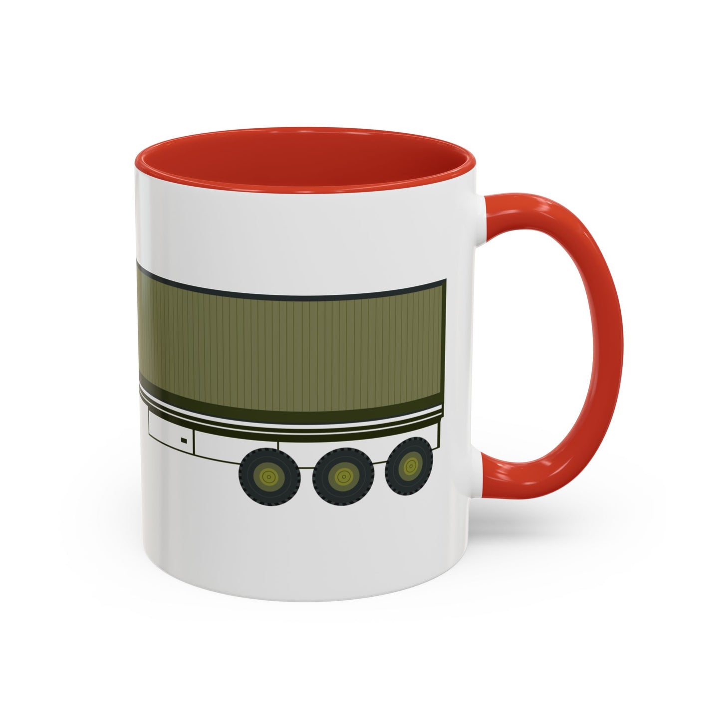 Accent Coffee Mug (11oz & 15oz) - Vehicle - M915 Tractor with M872 - 40 Ft Container - Side X 300