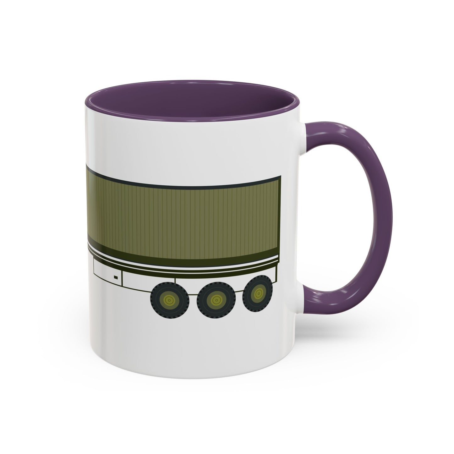 Accent Coffee Mug (11oz & 15oz) - Vehicle - M915 Tractor with M872 - 40 Ft Container - Side X 300
