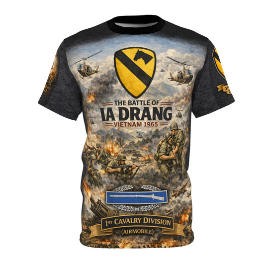 Battle of Ia Drang 1965 Airmobile Tee — 1st Cavalry Division Combat Infantryman All‑Over Print