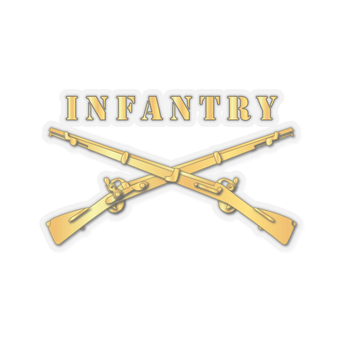Kiss-Cut Stickers - Infantry Br - Crossed Rifles w Gradient Outline